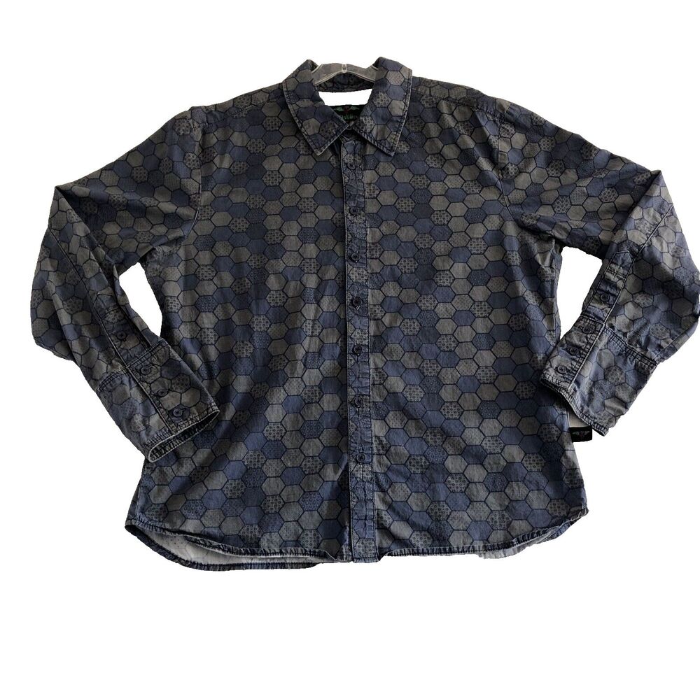 Tripp NYC Shirt Mens XL Hexagon Honeycomb Industrial Y2K Goth Punk Joker Vintage